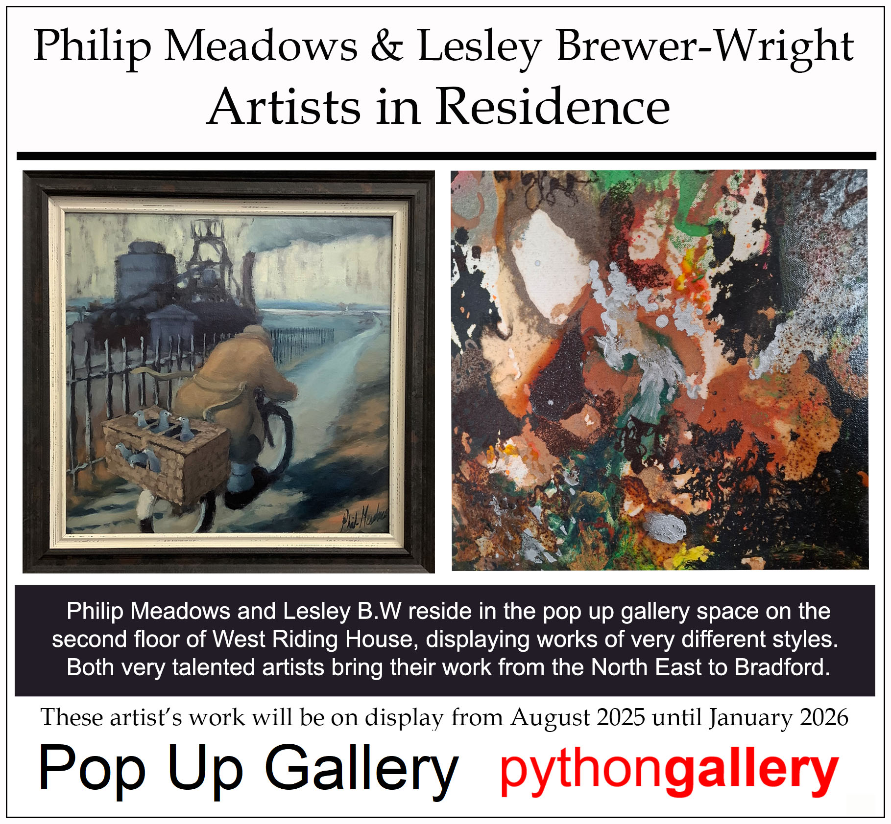 Artist in Residence at our Pop Up Gallery – Bradford